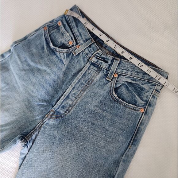 Levi's RIBCAGE Split Flare Classic Blue Denim Jeans - Picture 8 of 14